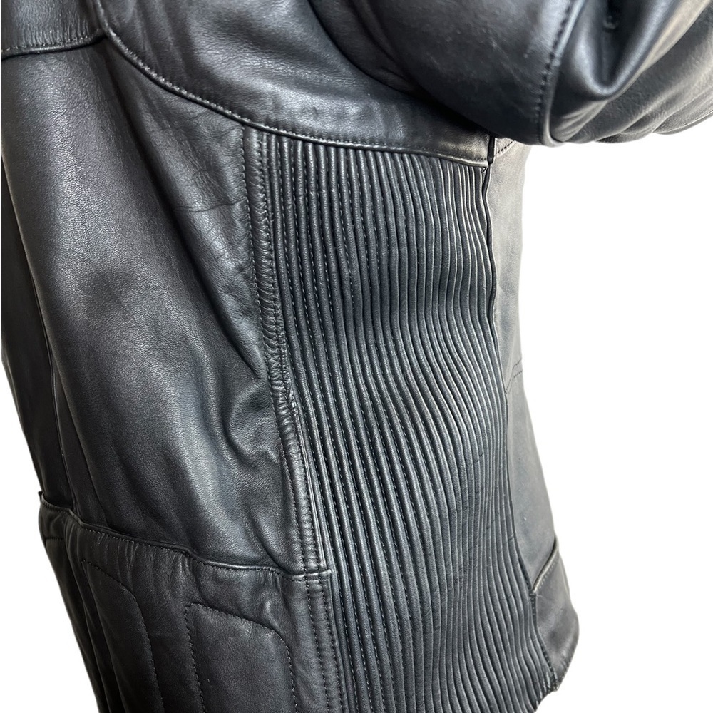 Stein Leathers Men’s Black Padded Biker Motorcycle Leather Jacket - Picture 9 of 15